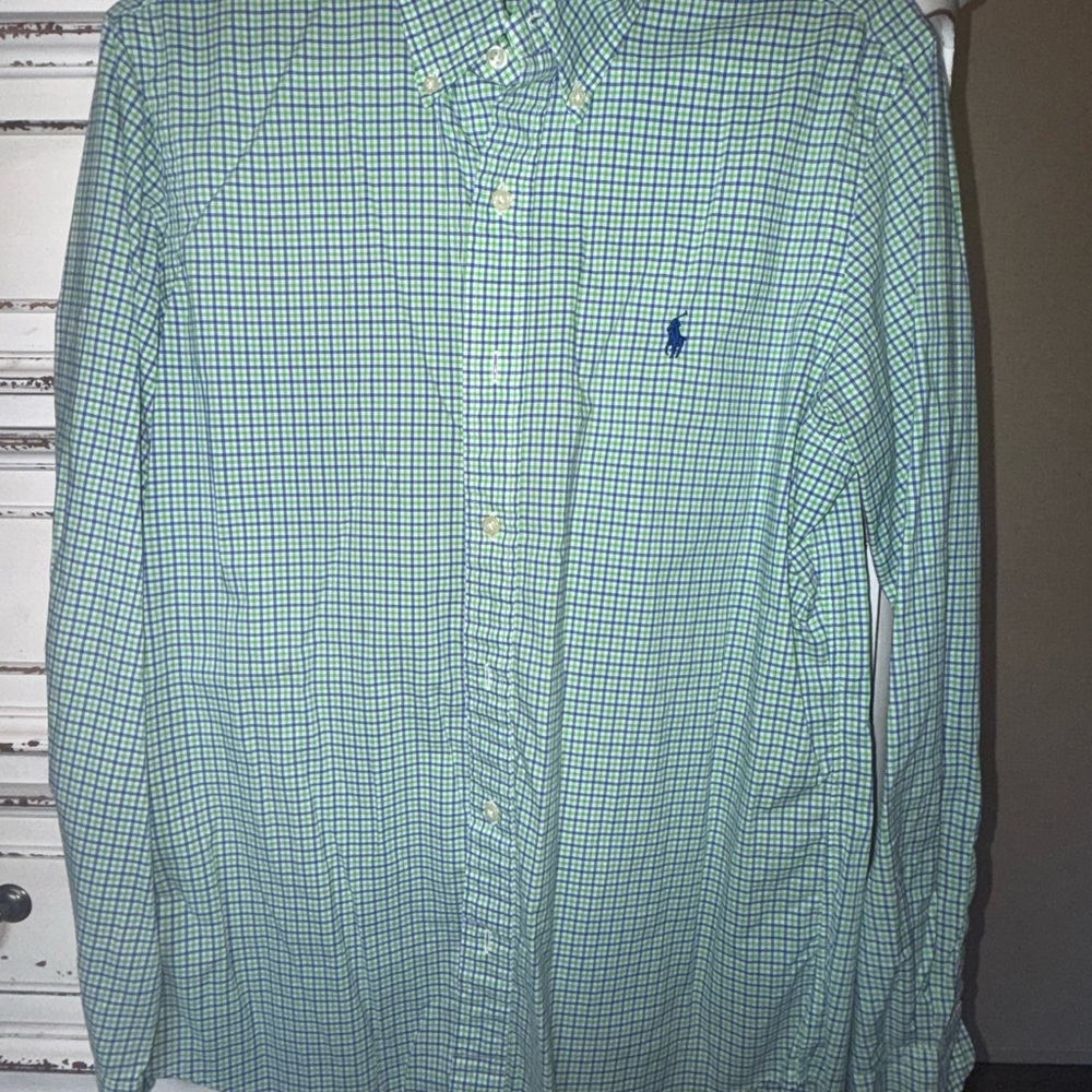 Polo by Ralph Lauren Men's Green Checkered Shirt